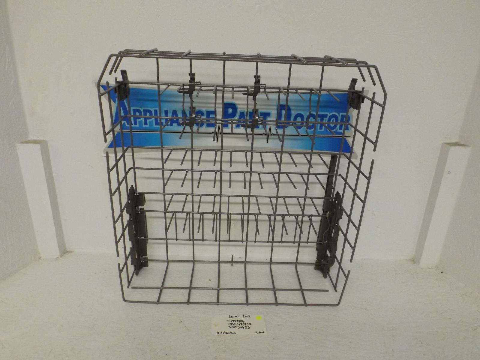 KitchenAid Dishwasher W11498446 WPW10473807 W10554952 Lower Rack Used KitchenAid Dishwasher W11498446 WPW10473807 W10554952 Lower Rack Used